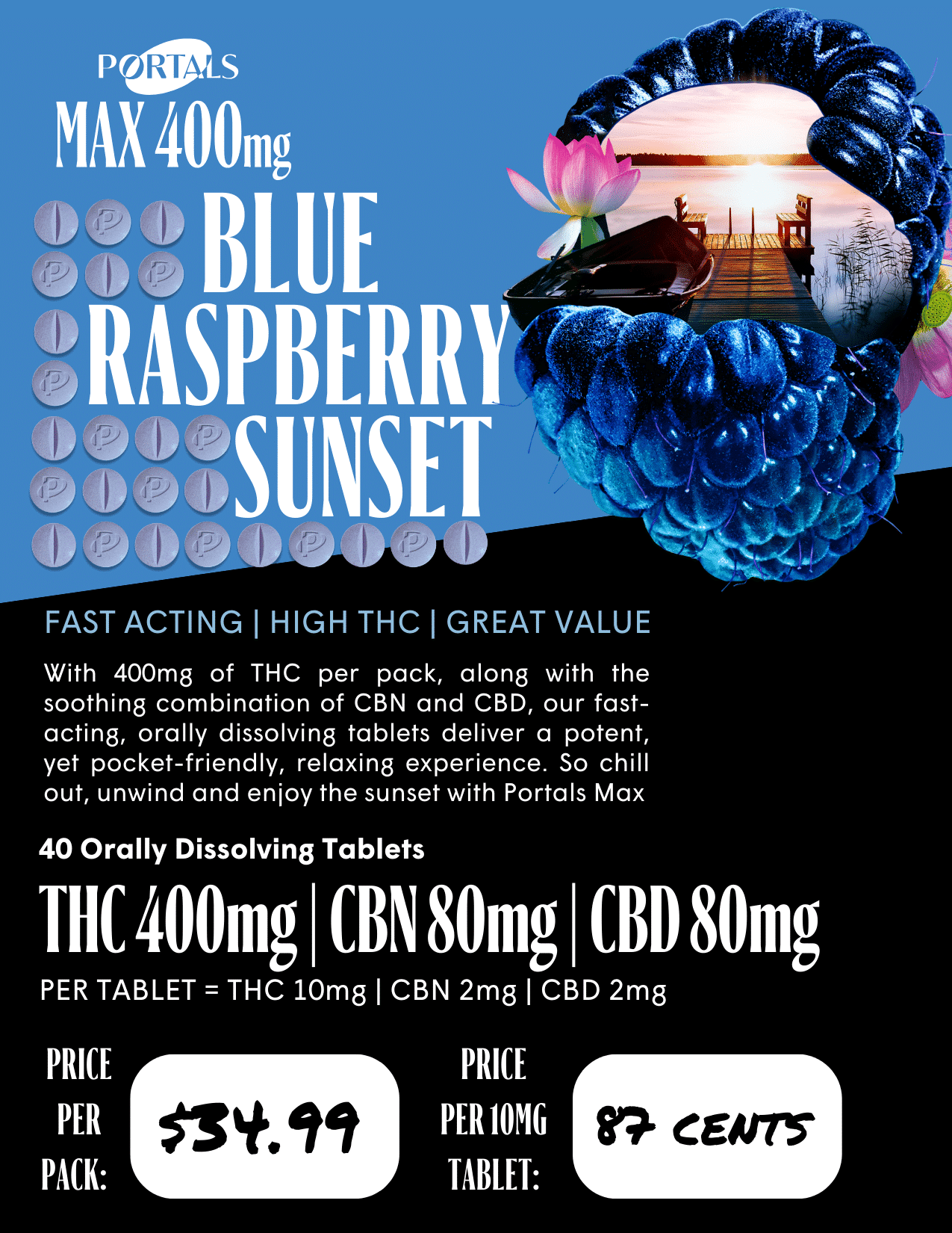 Blue Raspberry Sunset Orally Dissolving Tablets 3 Blue Raspberry Sunset Orally Dissolving Tablets - Image 3