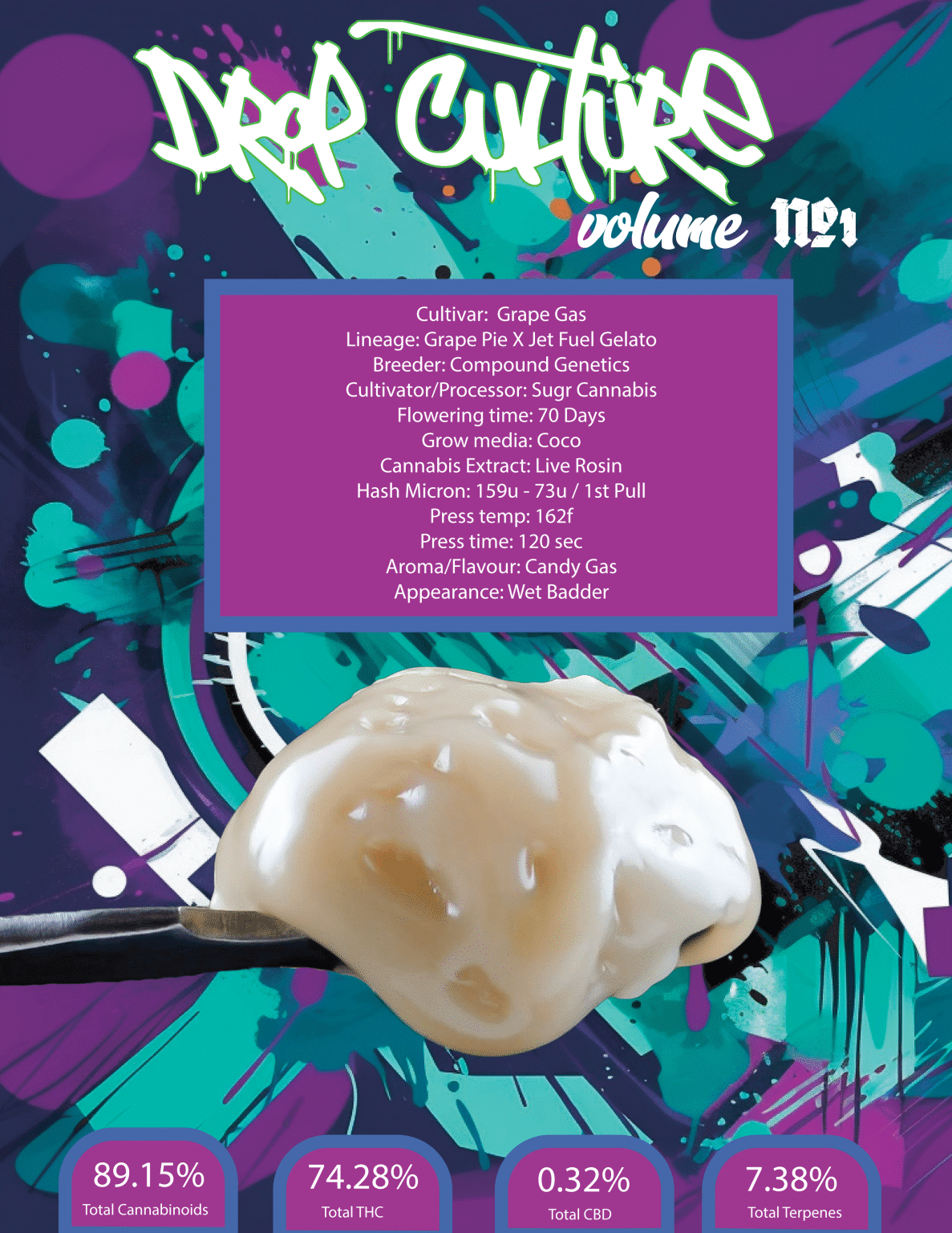 Drop Culture - Grape Gas Live Rosin 2 Drop Culture - Grape Gas Live Rosin - Image 2