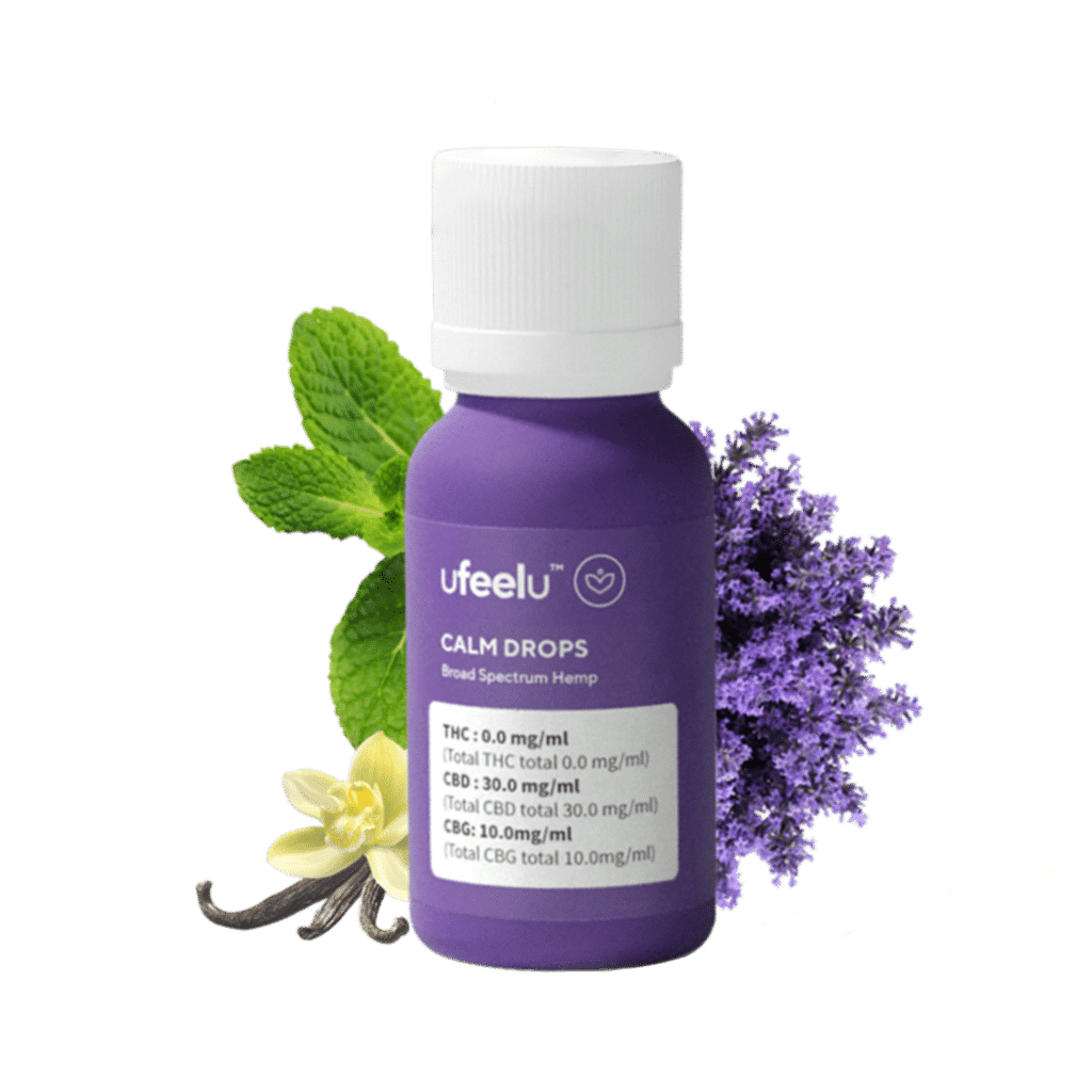 Inside ufeelu: Minor Cannabinoids, Formulation and Medical Cannabis Education 2 ufeelu Calm Drops cannabis oil bottle