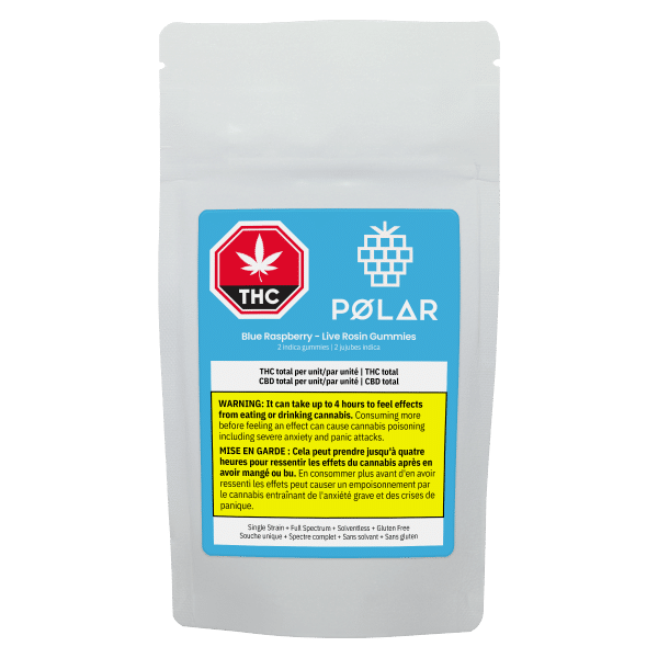 Blue Raspberry Sugar Free Live Rosin Gummies by Polar