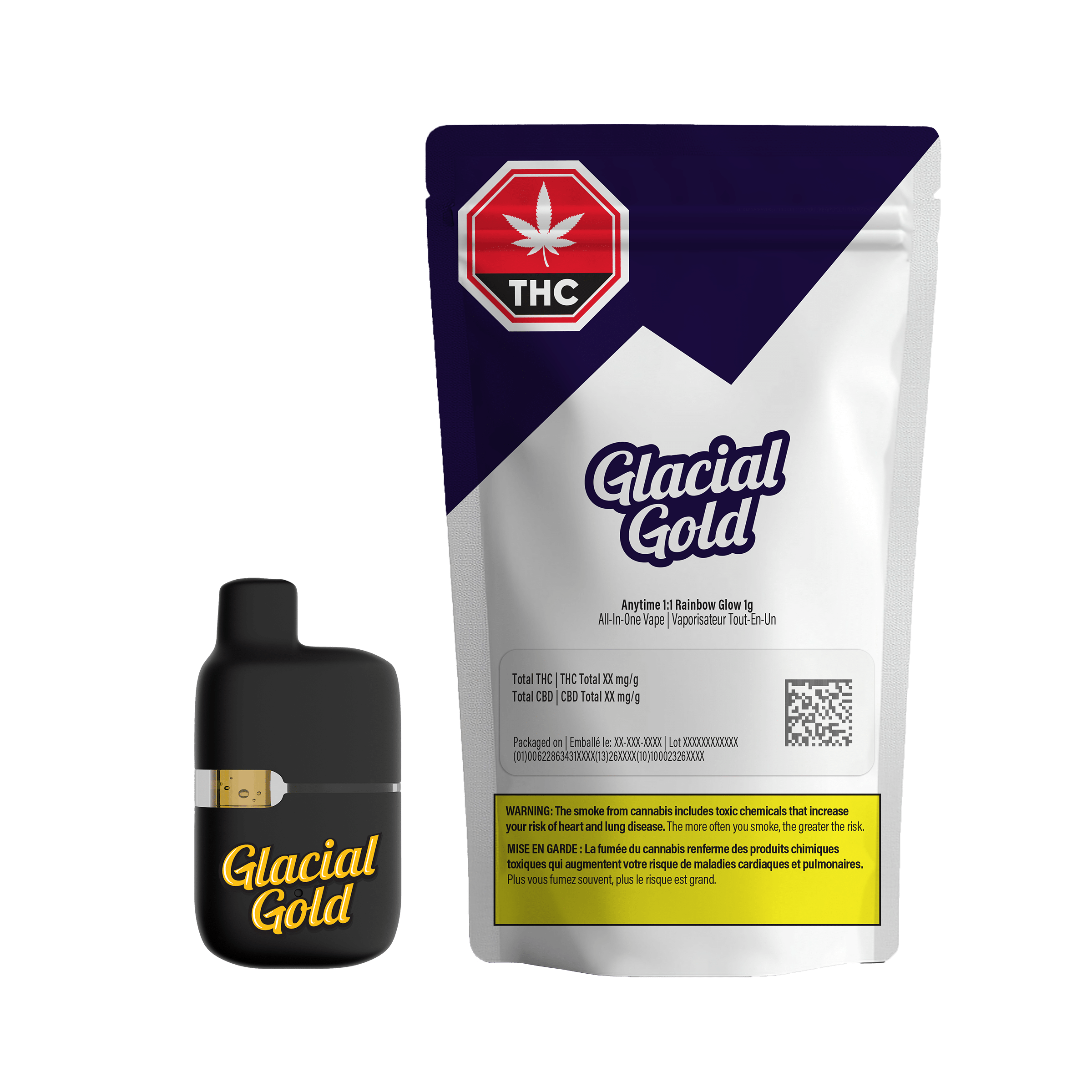Anytime 1:1 Rainbow Glow All-in-One Vape 2 Anytime 1-1 Rainbow Glow AIO - Pouch & Vape by Glacial Gold