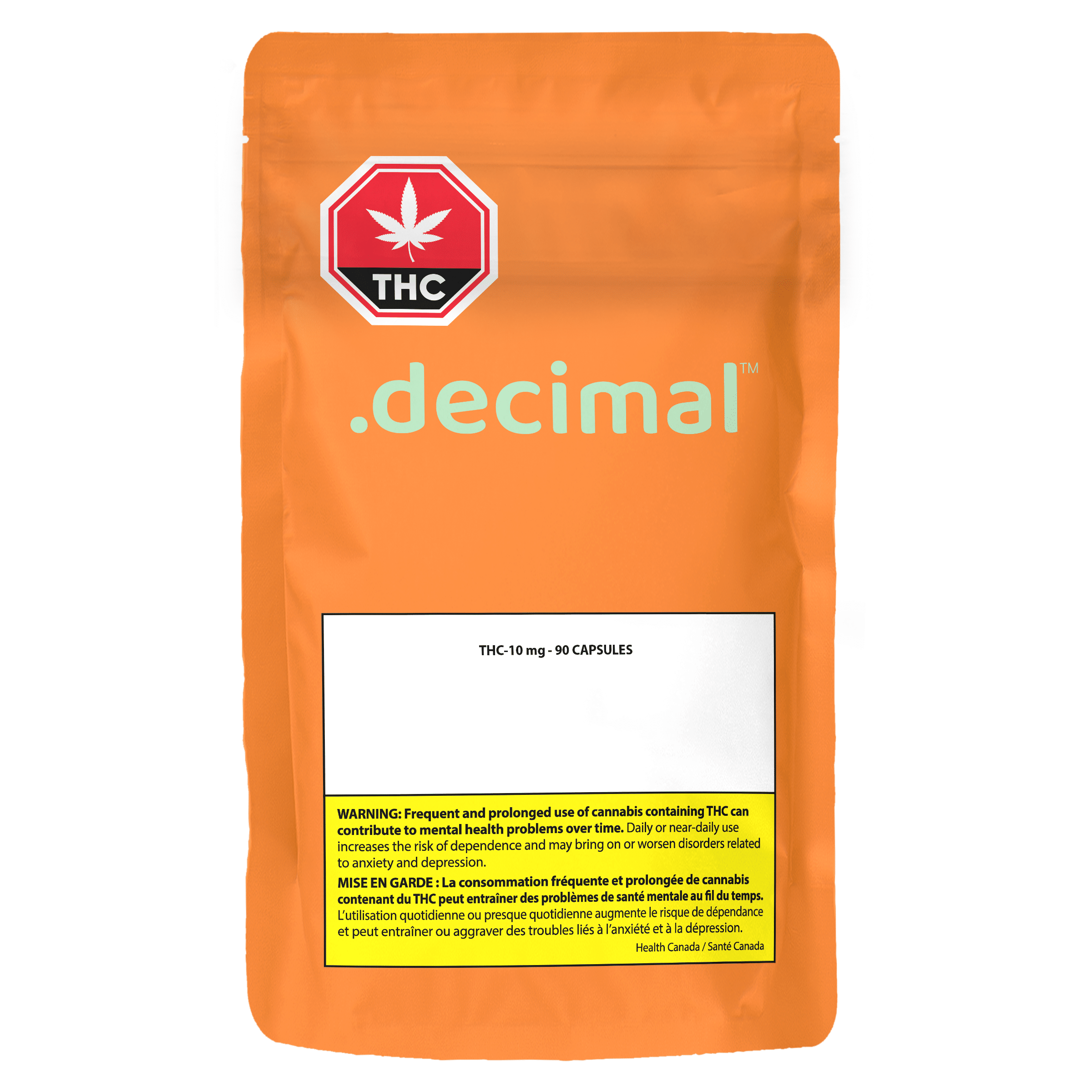 THC 10mg x 90 caps by .decimal