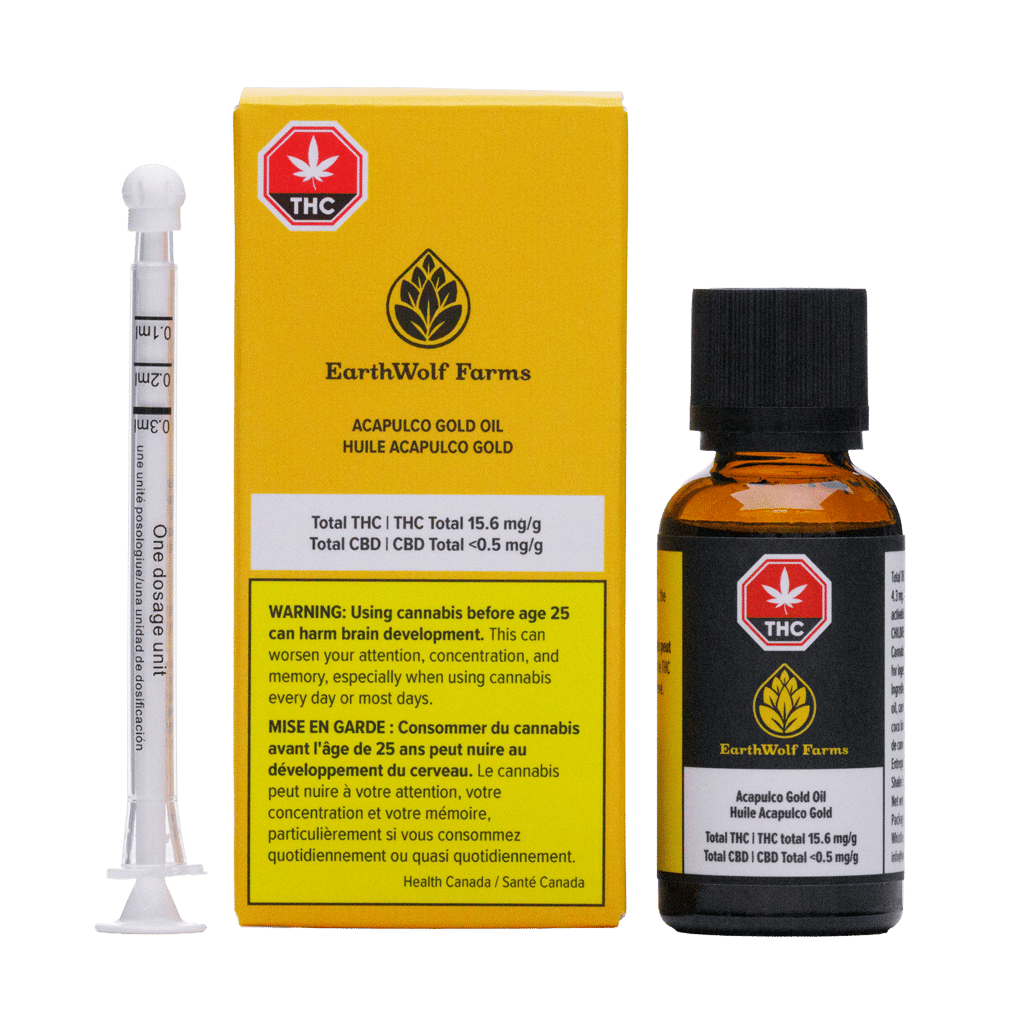 Acapulco Gold Oil 30ml by Earthwolf Farms - bottle + pack