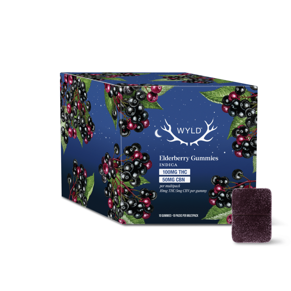 New Medical Cannabis Products at Mendo: March 18th 2026 22 Wyld Real Fruit Elderberry 2:1 THC:CBN Indica Gummies 10 pack