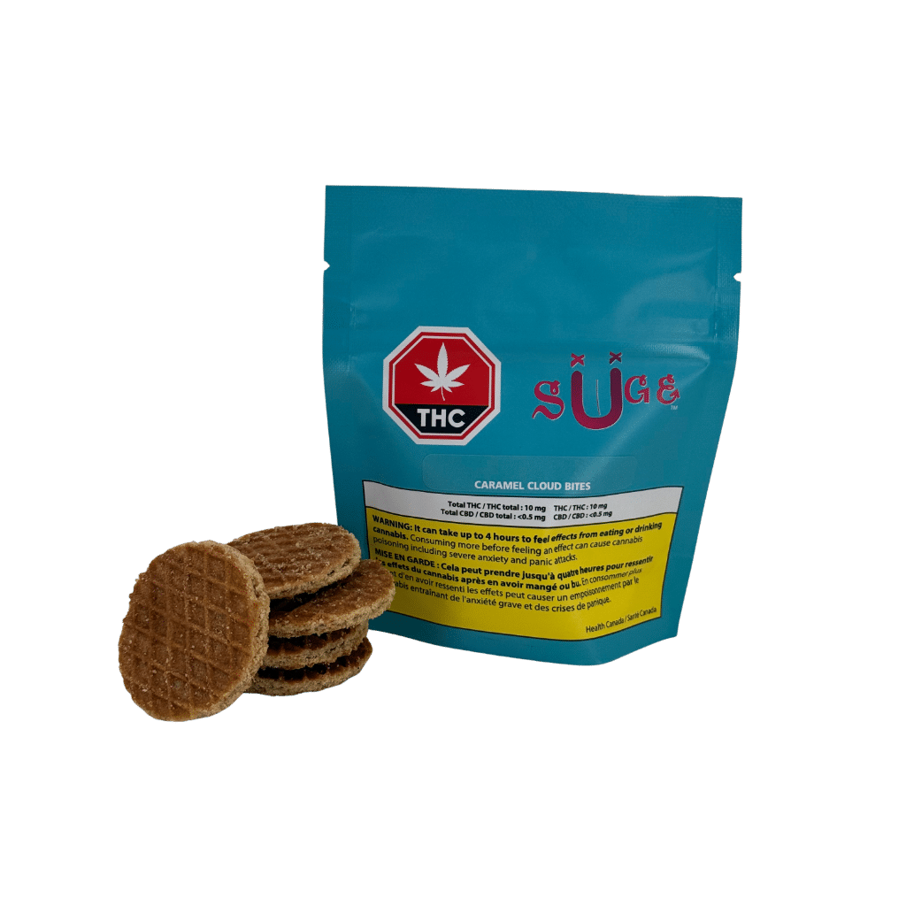 Caramel Cloud Bites 5x2mg Stroopwafels by Suge (Product+Package)