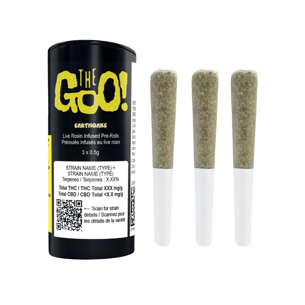 Earthqake Live Rosin Infused Pré-rolls par The Goo ! Paquet