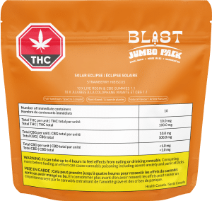 Solar Eclipse Strawberry CBG/Live Rosin Gummy - Jumbo Pack (Outer Pack Front)