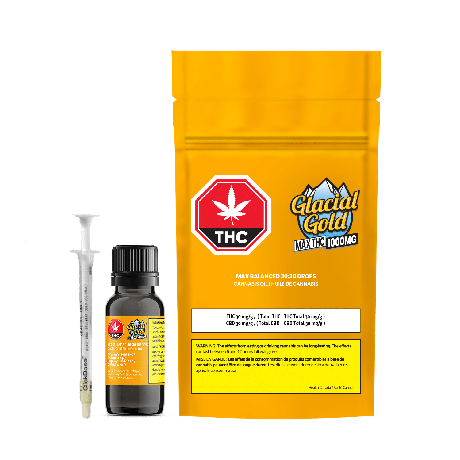 New Medical Cannabis Products at Mendo: July 15th 2026 36 Max Balanced 30:30 Drops 35ml by Glacial Gold Product and Package