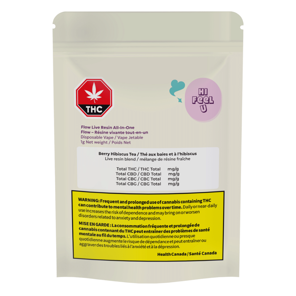 The Flow Pen (Berry Hibiscus Tea) Live Resin THC:CBD:CBG:CBC All-In-One Vape 2 The Flow Pen (Berry Hibiscus Tea) Live Resin THCCBDCBGCBC All-In-One Vape by HifeelU (Front Pack(