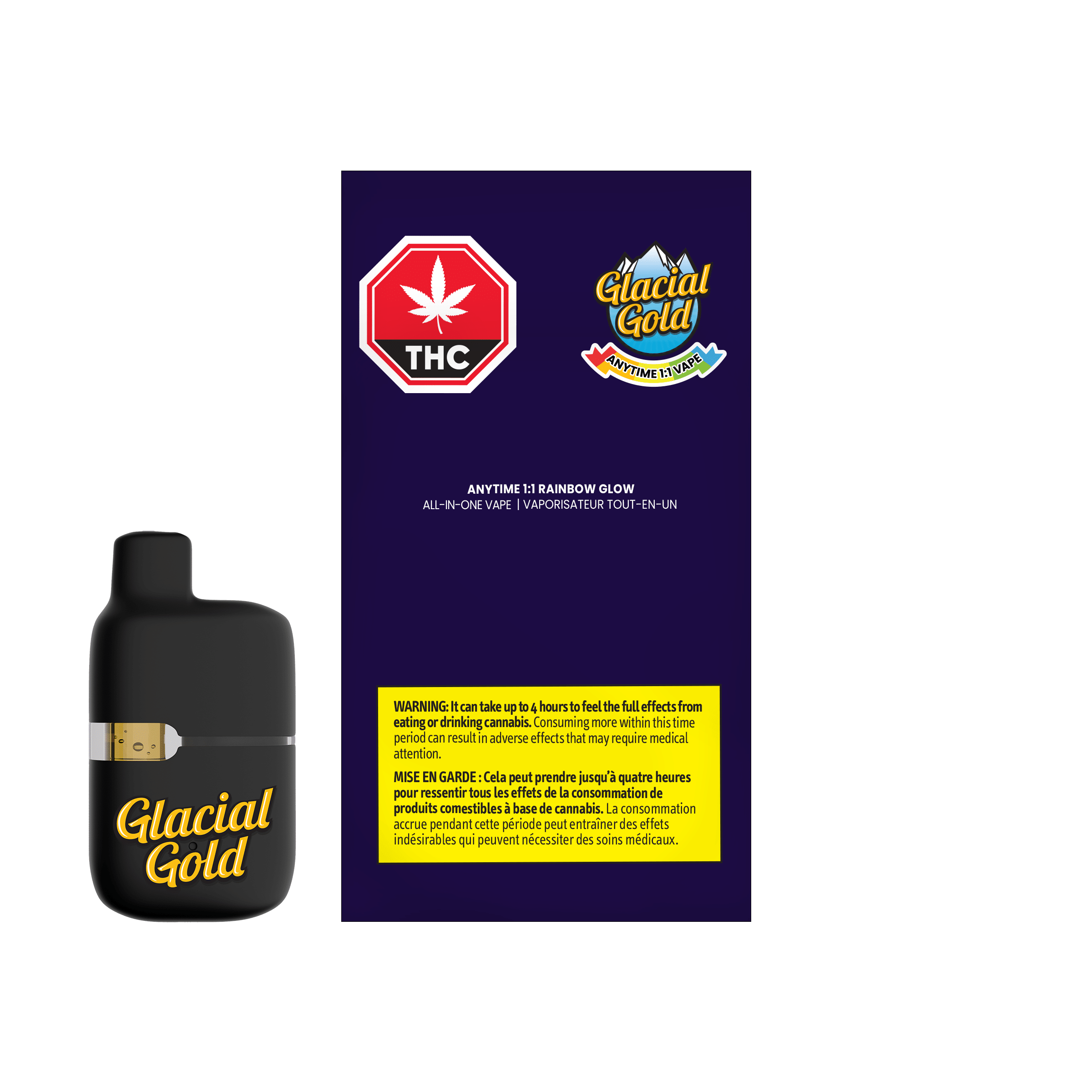 New Medical Cannabis Products at Mendo: July 15th 2026 19 Anytime 1:1 Rainbow Glow All-In-One 1g by Glacial Gold Product and Package