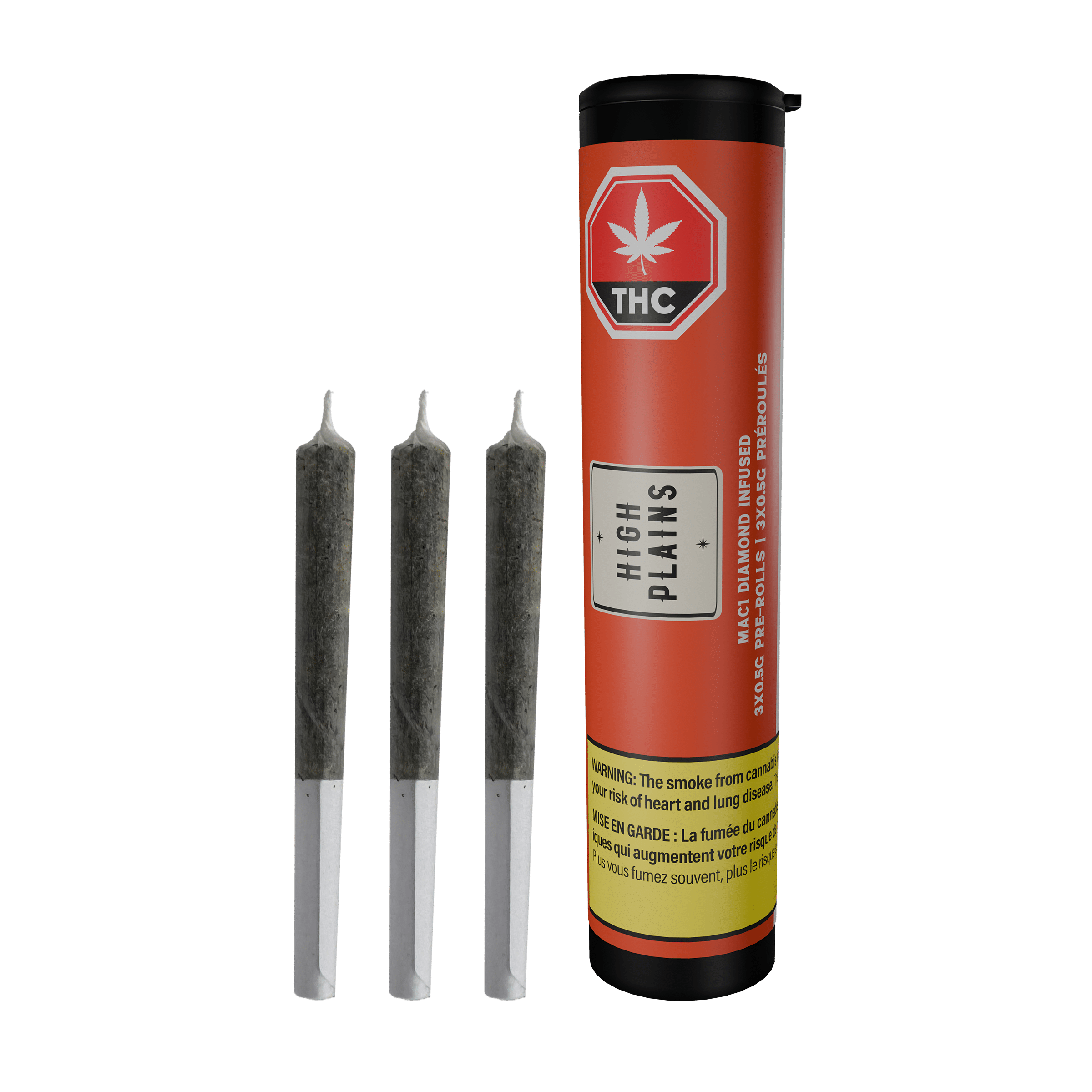 Préroulés MAC1 infusés aux diamants 1 Préroulés infusés MAC 1 – 3 x 0,5 g – Tube et préroulés par High Plains