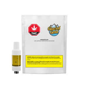 Pure Distillate 510 Cartridge 1g by Glacial Gold Product and Package