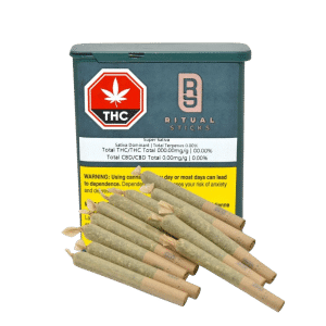 Super Sativa (12x0,5g) Pre-rolls by Ritual Sticks (Product+package)