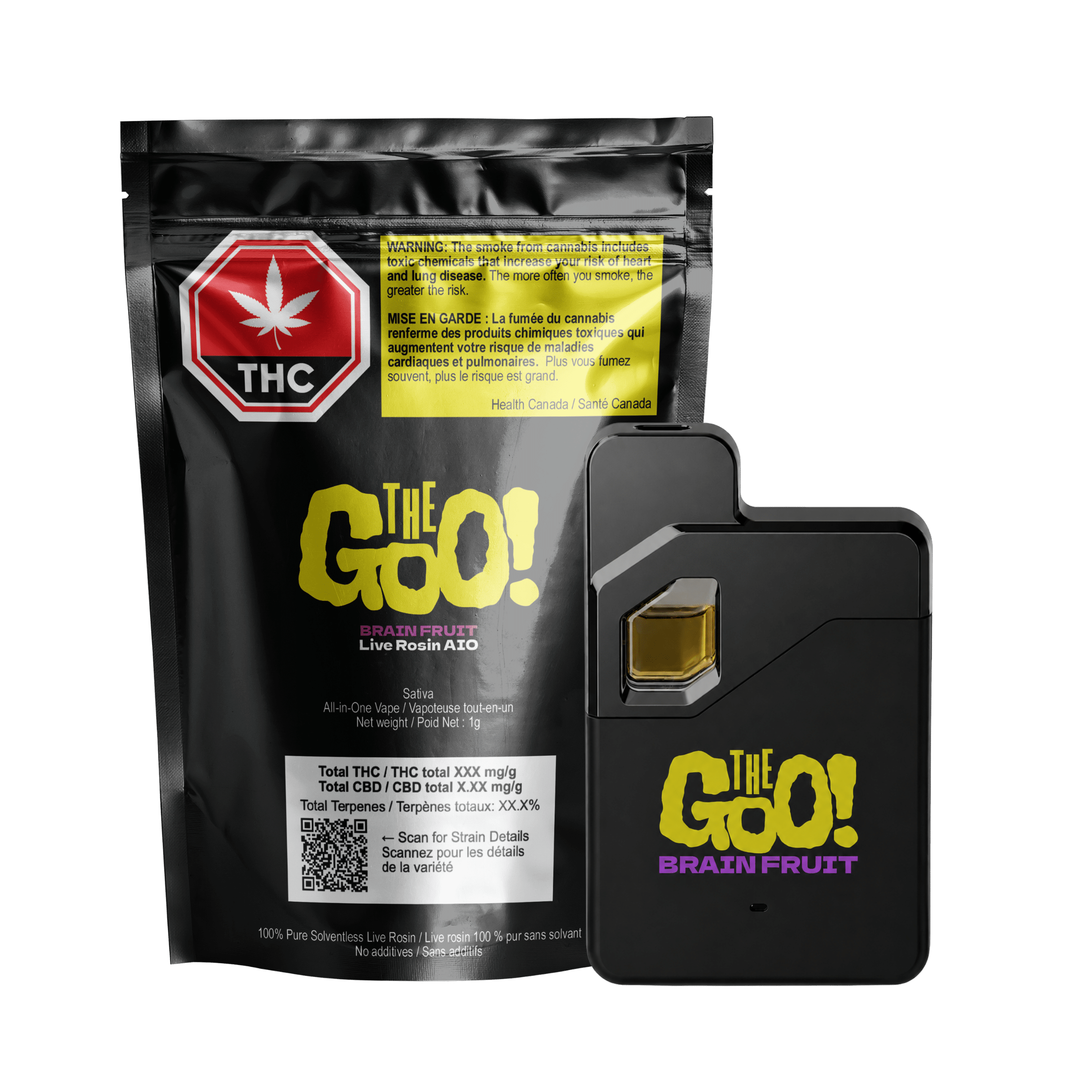 BRAIN FRUIT Live Rosin AIO by The Goo with package