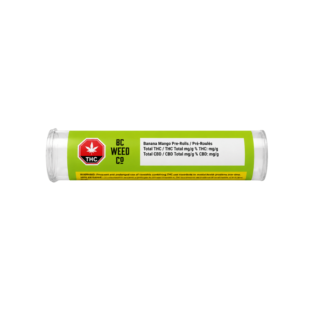 Préroulés Banana Mango (5 x 1 g) 2 Préroulés Banana Mango 5 x 1 g de BC Weed CO (emballage)