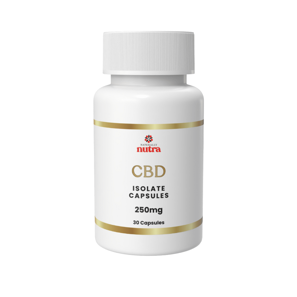 CBD 250mg Isolate Capsules by Naturally Nutra (Vanity Front)