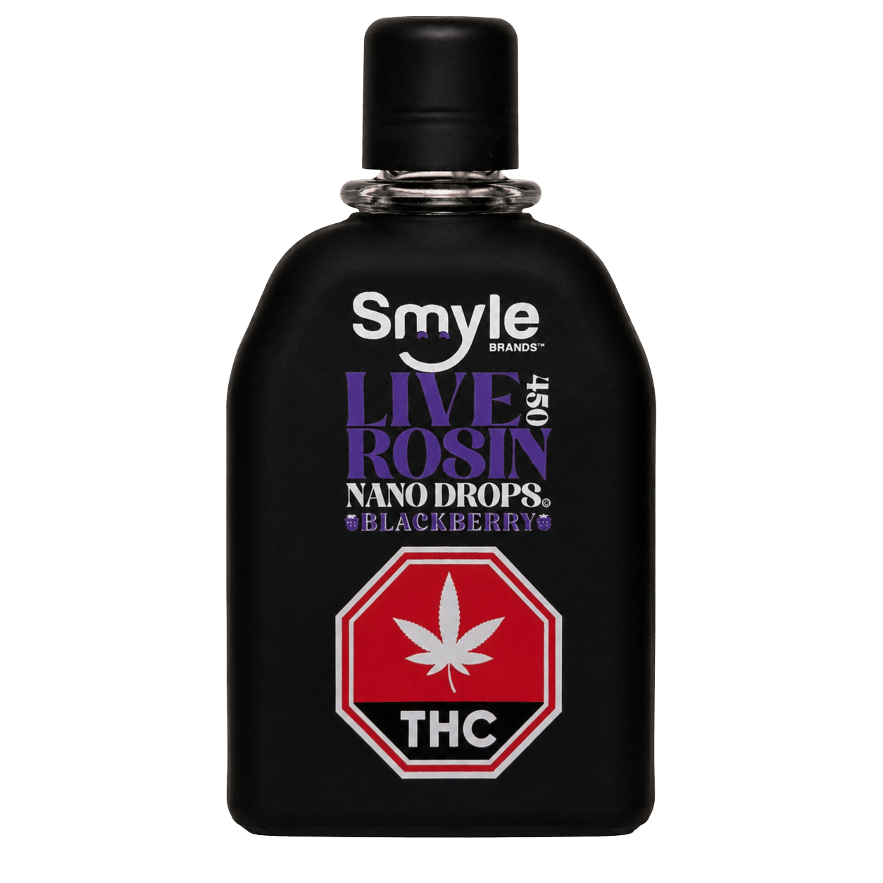 450mg Blackberry Live Rosin Nano Drops Glass Front by Smyle